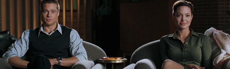 Изображение для Герои Брэда Питта и Анджелины Джоли на приеме у психолога. Кадр из фильма «Мистер и миссис Смит»